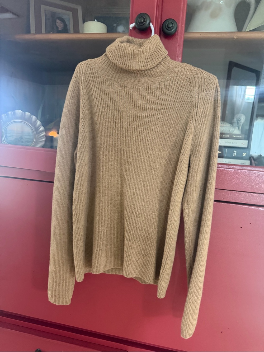 Brooks Brothers Camel Ribbed Turtleneck Sweater